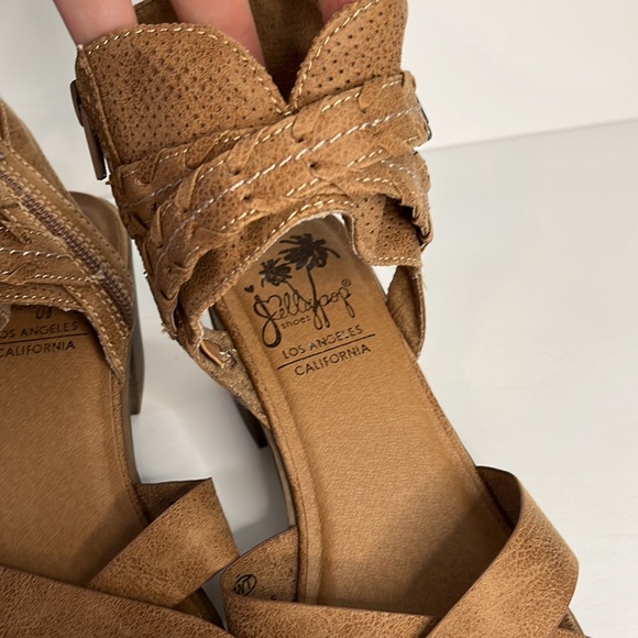 Jellypop Women’s Selia Sandal Ankle Zip Buckle Block Heel Open Toe Boho Sz 6,5 M - Picture 2 of 9